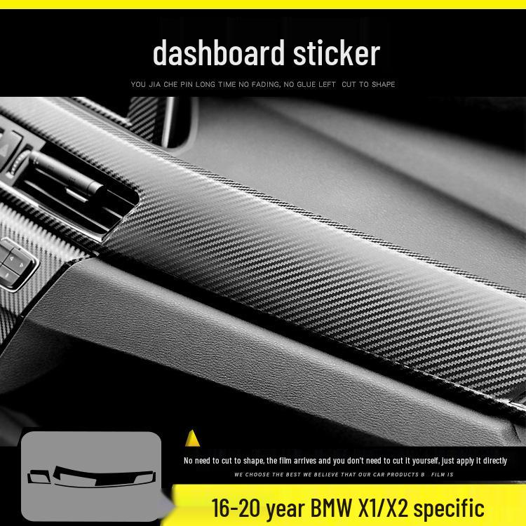 BMW X1/X2 Carbon Fiber Interior Anti-Kick Sticker (2016-2020) - Transparent TPU Console Protector