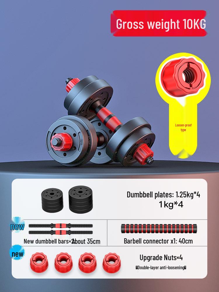 Adjustable Rubber-Coated Dumbbell & Barbell Set for Men and Women Fitness
