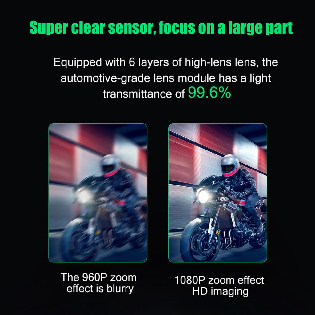 Motorcycle Helmet BT Headset with 1080P Camera Motorbike Headphone Speaker Waterproof for Motorcycles Skiing and Cycling