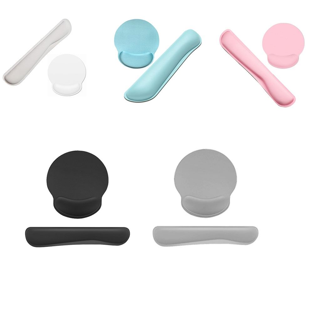 2Pcs/Set Comfortable Ergonomic Keyboard Wrist Rest Slow Rebound Wrist  Mat  Office Use