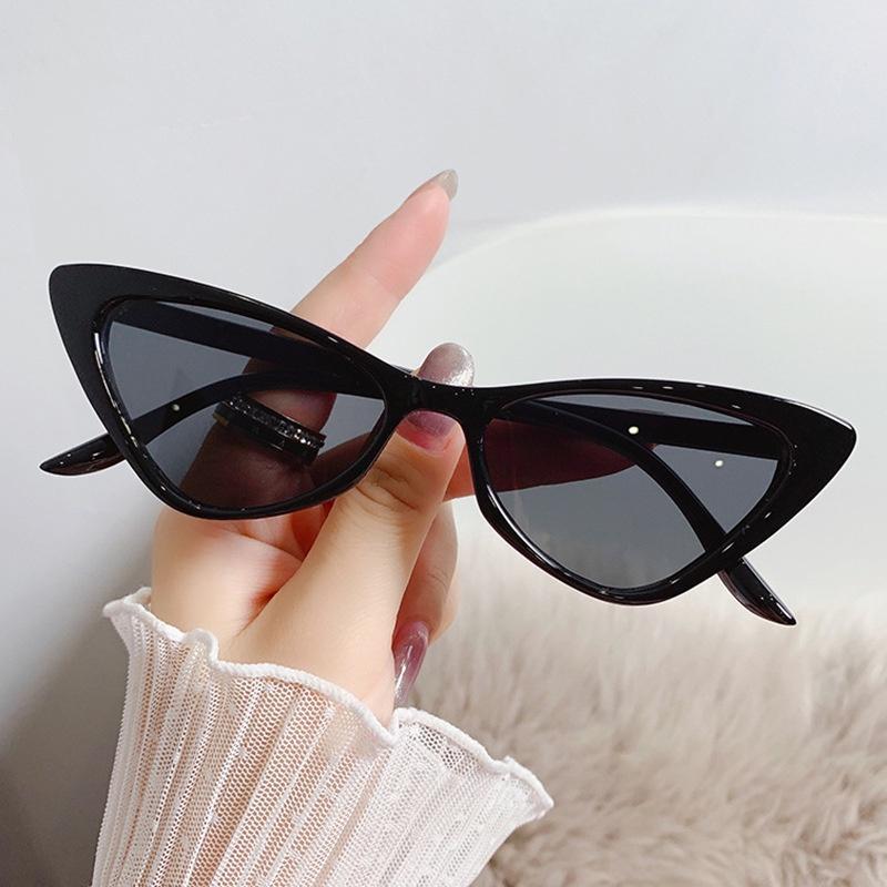 Cat Eye Women Sunglasses Retro Fashion UV Protection Round Lens Plastic Frame Summer Beach Accessories