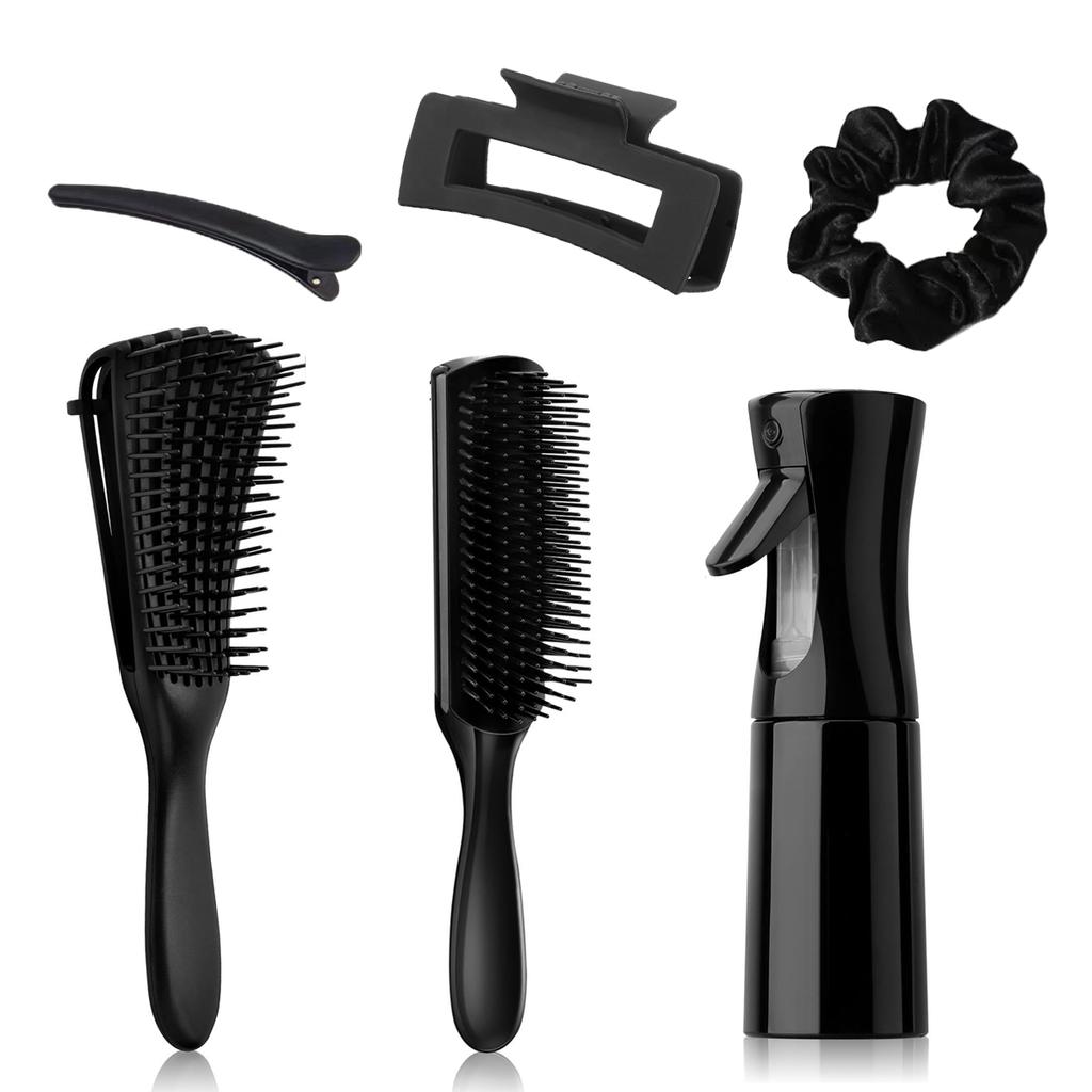 12pcs Detangling Brush Set, 200ml Continuous Spray Bottle, Premium Wide Tooth Comb, Scalp Massager Shampoo Brush, Brush Set with