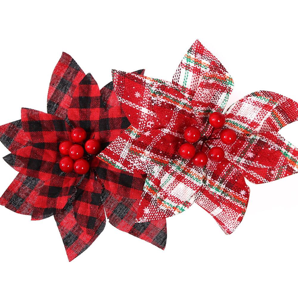 European Stunning Style Christmas Flowers Crafted From Luxurious Fabric Decor For