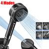 4 Modes Pressurized Shower Head Thickened ABS Handheld Filter Showerhead with Silicone Brush One-Key Stop Water Shower Nozzle