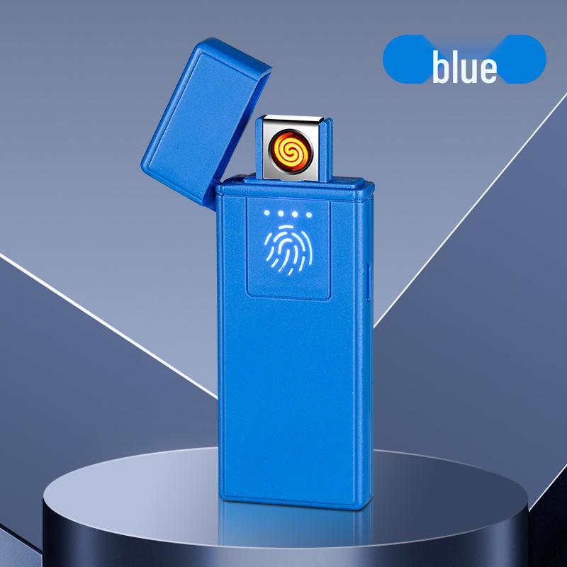 High-Power Rechargeable Black Tech Windproof Flip Lighter for Men