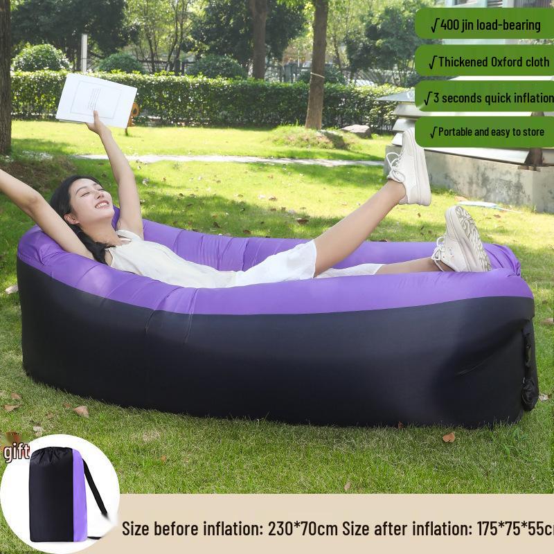 Inflatable Pillow-Style Sofa: Portable, Foldable Outdoor Air Bed for Lazy Lounging