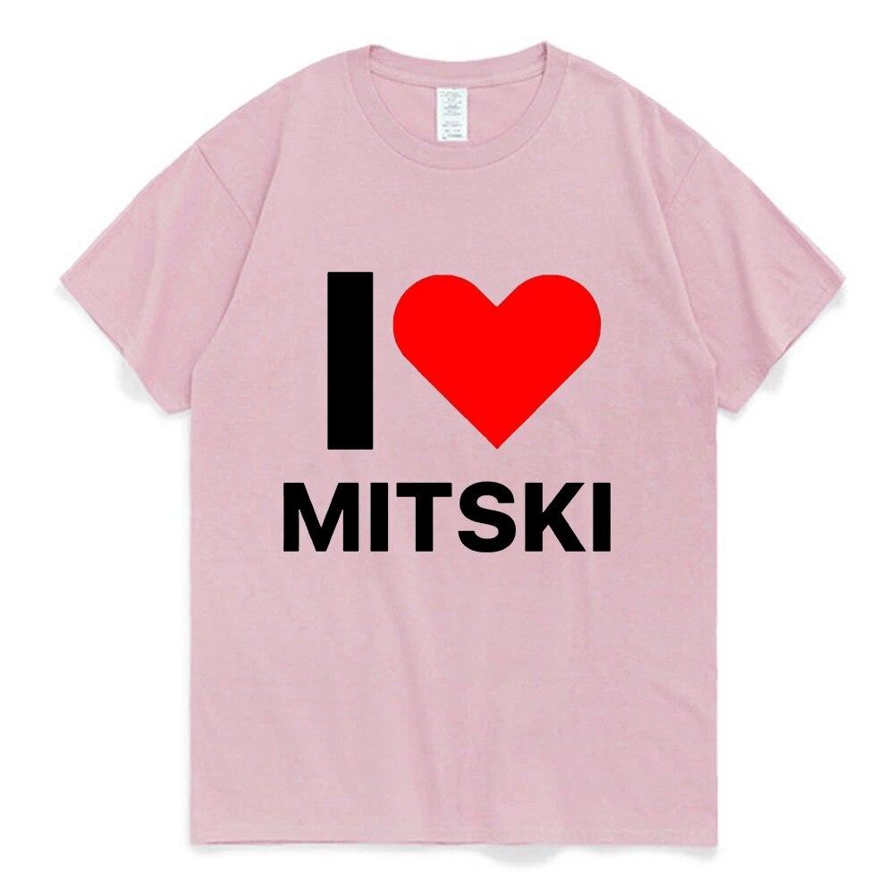 Funny I Love Mitski Graphics T-Shirt Unisex's 100% Cotton Short Sleeve T Shirts Summer Harajuku Tee Shirt Unisex Clothing Tshirts