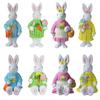 Easter Bunny Figurine Resin Woven Rabbit Statue Decorative Crafts Accessory for Indoor Outdoor Garden Yard Decoration