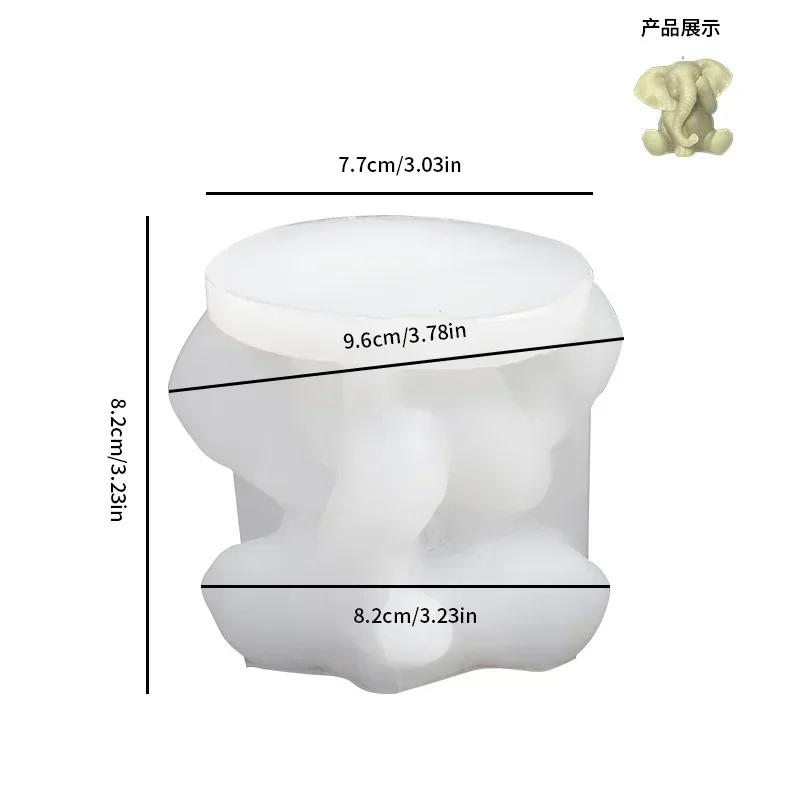 A Top Quality Set of 3 DIY Animal-Shaped Candle Molds Silicone Elephant Scented Decorative Crafts for Home