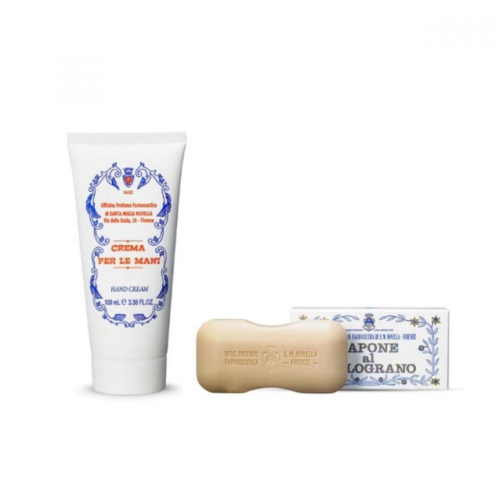 Santa Maria Novella Holiday Hand Cream + Sapone Melograno Soap + Rose Water 10ml Gift Single option