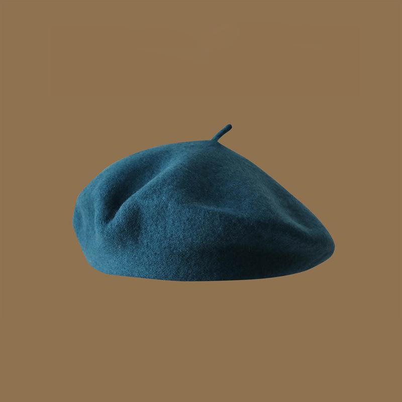 Beret Wool Knit Autumn Winter Vintage Womens Casual Outing Warm Comfortable