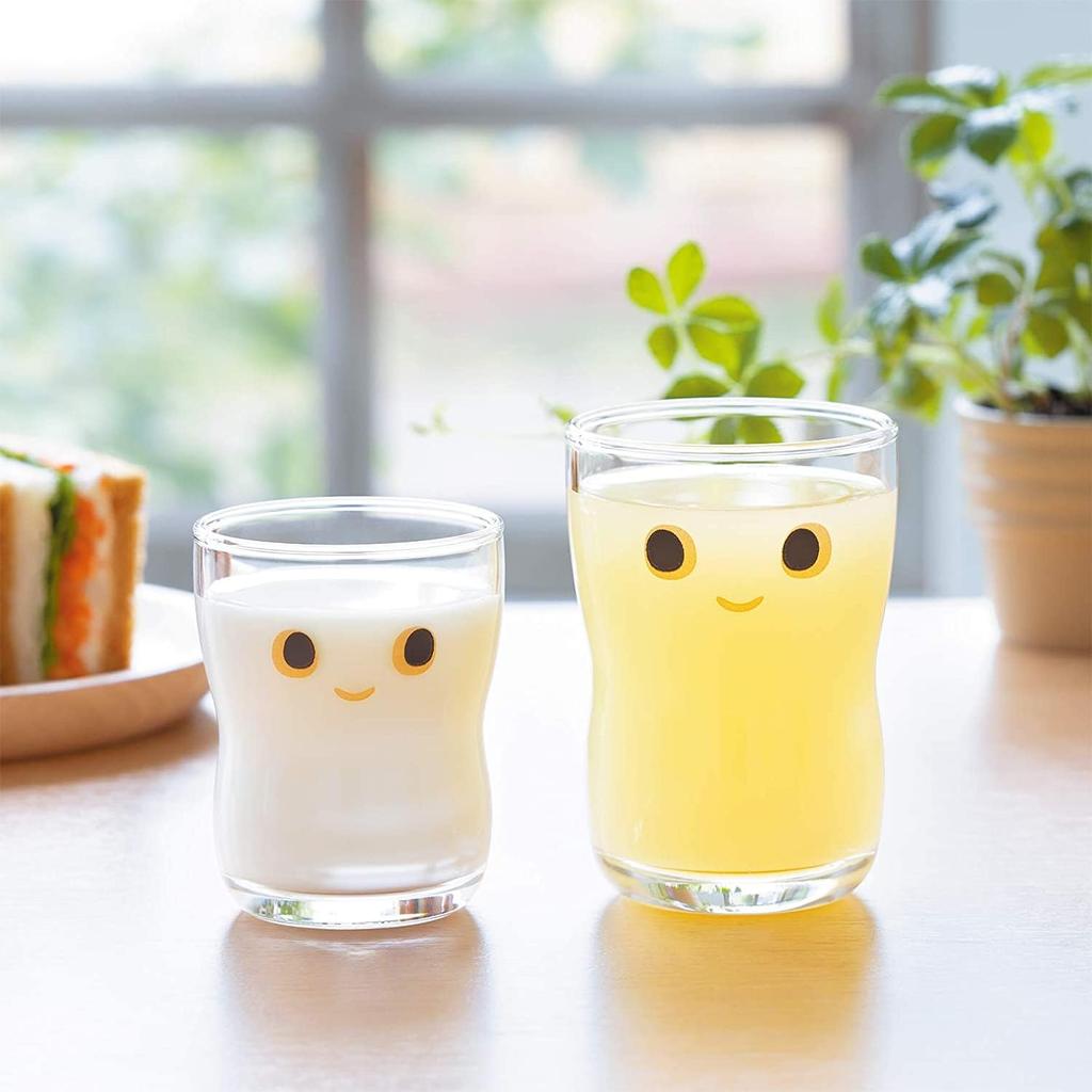 Adelia Strong Child Glasses Nico 4-piece Set, M Size (185ml), Shatterproof, Dishwasher Safe, Made In Japan, Perfect for Children's First Glasses, Clea