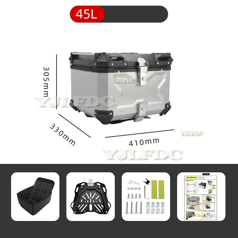Motorrad Aluminium Topcase 45L 55L 65L Große Kapazität Motorrad Heckkoffer Universelle Gepäck Heckbox Moto Top Case Hohe Quali