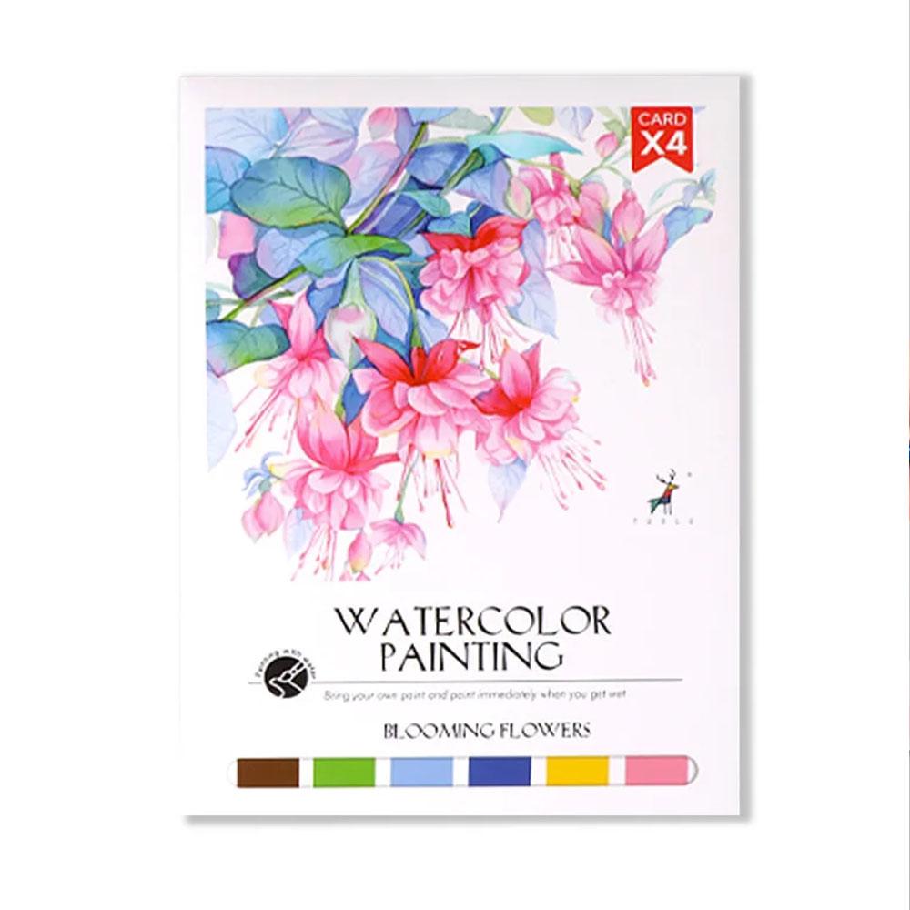 Watercolor Coloring Notebook, Drawing Paper, Coloring Drawing Notebook, DIY Decompression Drawing Notebook