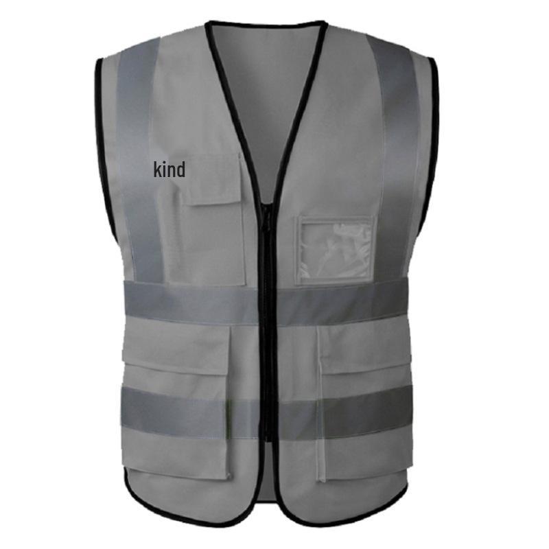 Reflective Multi-Pocket Safety Vest for Construction, Sanitation, and Traffic.
