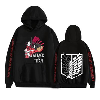 Attack on Titan Cartoon Hoodies Grafisch Bedruckte Sweatshirts Lässige Langarmtops für Herren Damen