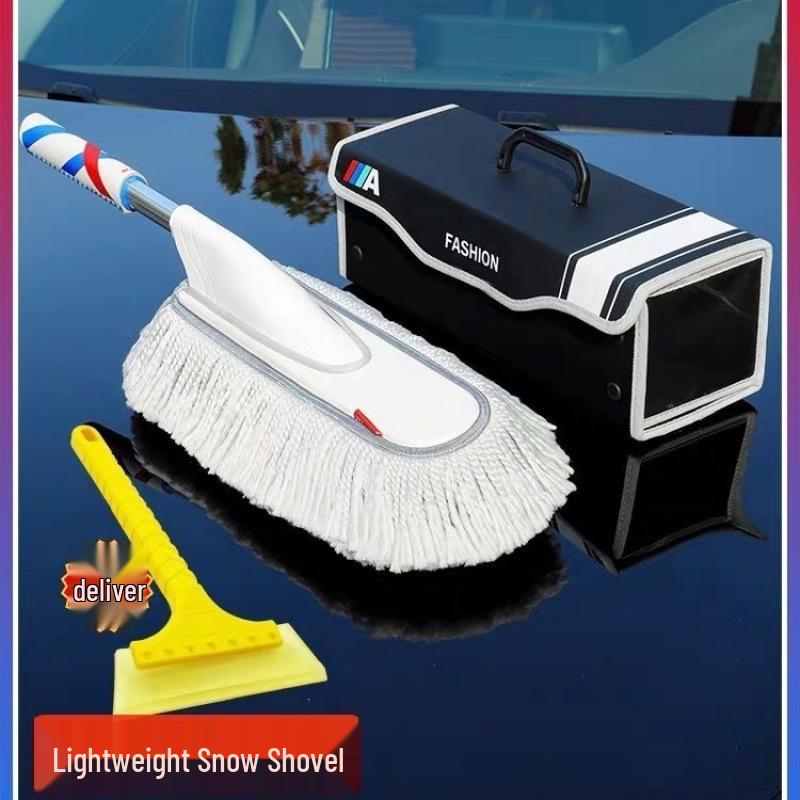 Telescopic Lint-Free Car Cleaning Mop with Soft Bristles