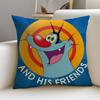 OOggy and the CockroachesS Cushion Cover Breathable and skinfriendly linen pillowcase square removable and washable cushion