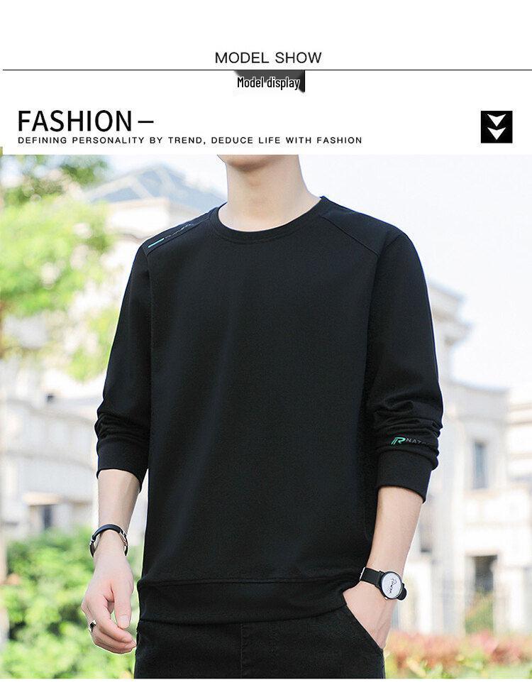 Woodpecker Men's Fleece-Lined Crew Neck Sweatshirt, Plus Size, Long Sleeve, Autumn/Winter 2024