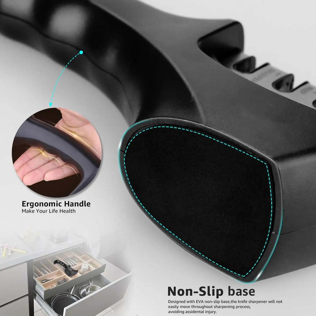 Knife Sharpener 4 Stages In 1 Professional Whetstone Kitchen Sharpening Stone Diamond Fine Scissors Grinder Chef Honing Tool