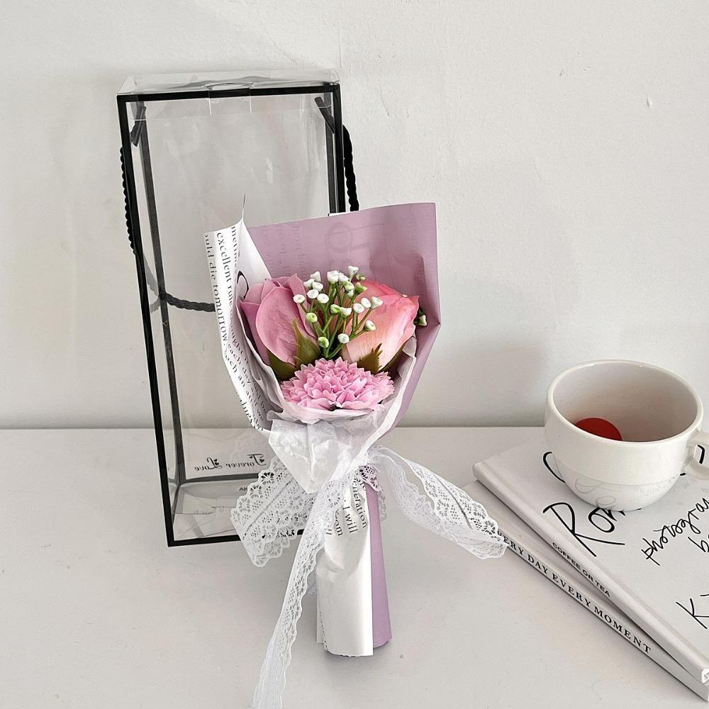 New No Fading 3 Heads Artificial Rose Bouquet Simulated with Packaging Box Simulated Flowers Wedding Gifts Valentine's Day