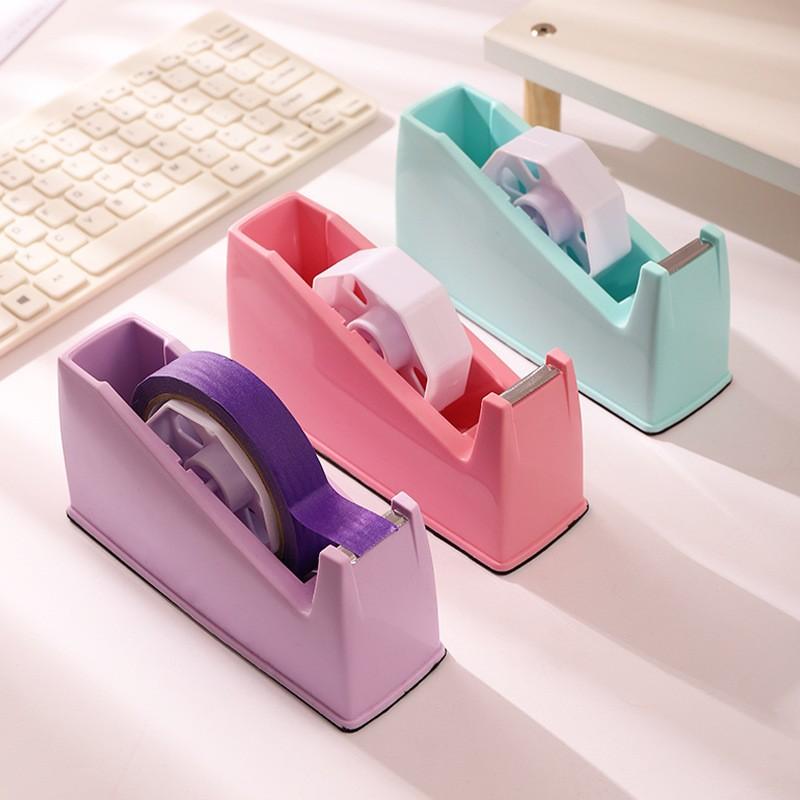 Macaron Color Tape Base Scotch Tape Cutter Desktop Base Labor-saving Tape Machine
