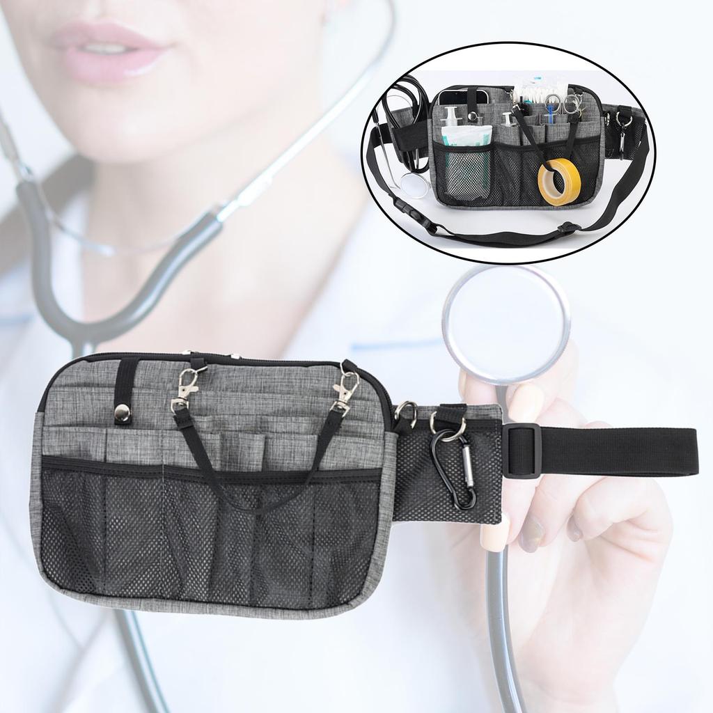 1680D Oxford Cloth Nurse Fanny Pack Multi Pockets Organizer Belt Apron Hip Bag Nurse Tool Belt Large Capacity Pouch