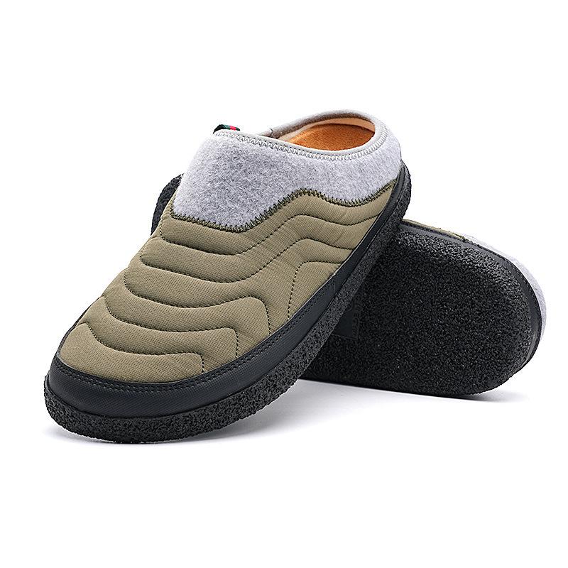 

Winter outdoor cotton slippers large size warm elderly cotton shoes 2313 packs heel half slippers men s shoes 46 оливковий