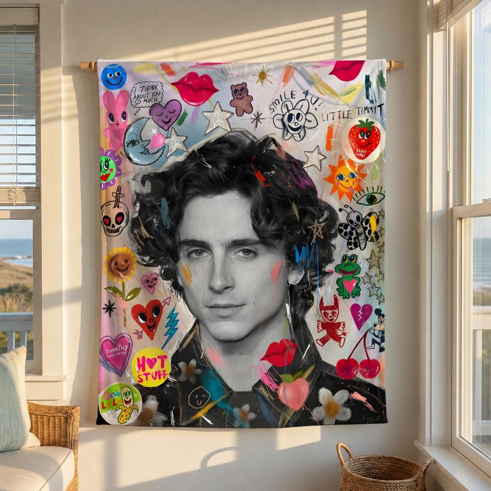 Coperta morbida in flanella per attore T-Timothée C-Chalamet per letto, camera da letto, divano, picnic, coperta delicata sulla pelle, traspirante, regalo