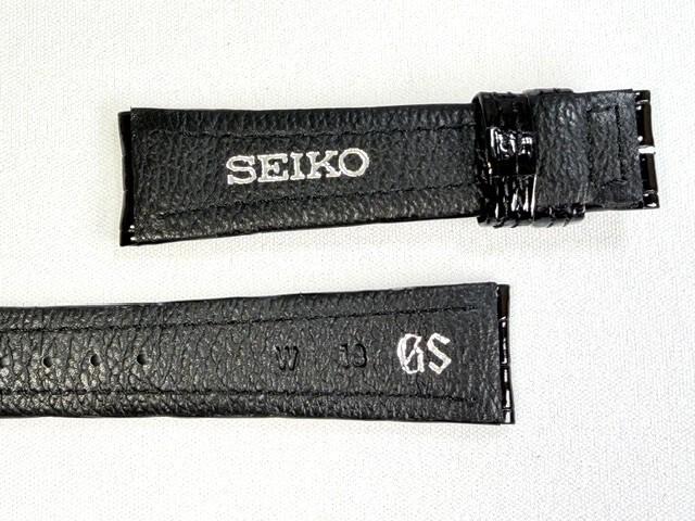 DEG8AW SEIKO Grand Seiko 18mm Leather for and other models Strap, Crocodile, Black, SBGF00E/ 8J55-0AA0