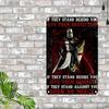 Panneau Mural en Métal Chevalier Templier Médiéval Aluminium Vintage Citation sur le Courage Rustique Art Plat 2D 12x8 Pouces