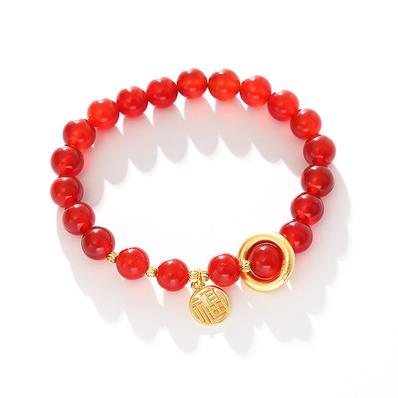 

Natural agate chalcedony bracelet.fashion women daily jewelry gift