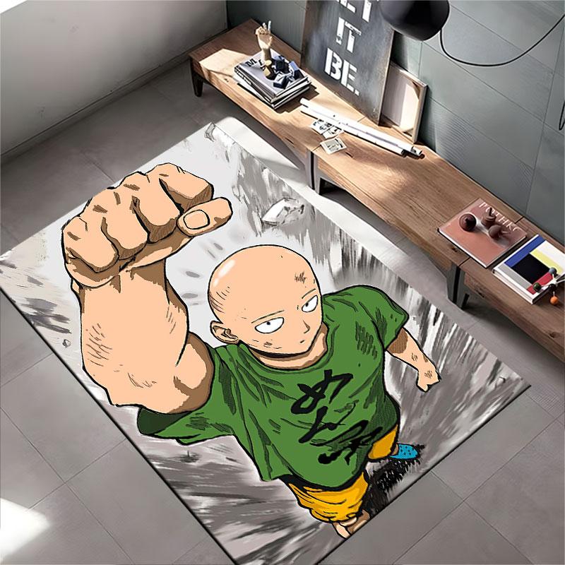 Bald Hero Punch Anime Carpet Suitable As a Non-slip Mat for the Living Room or Bedroom Sofa