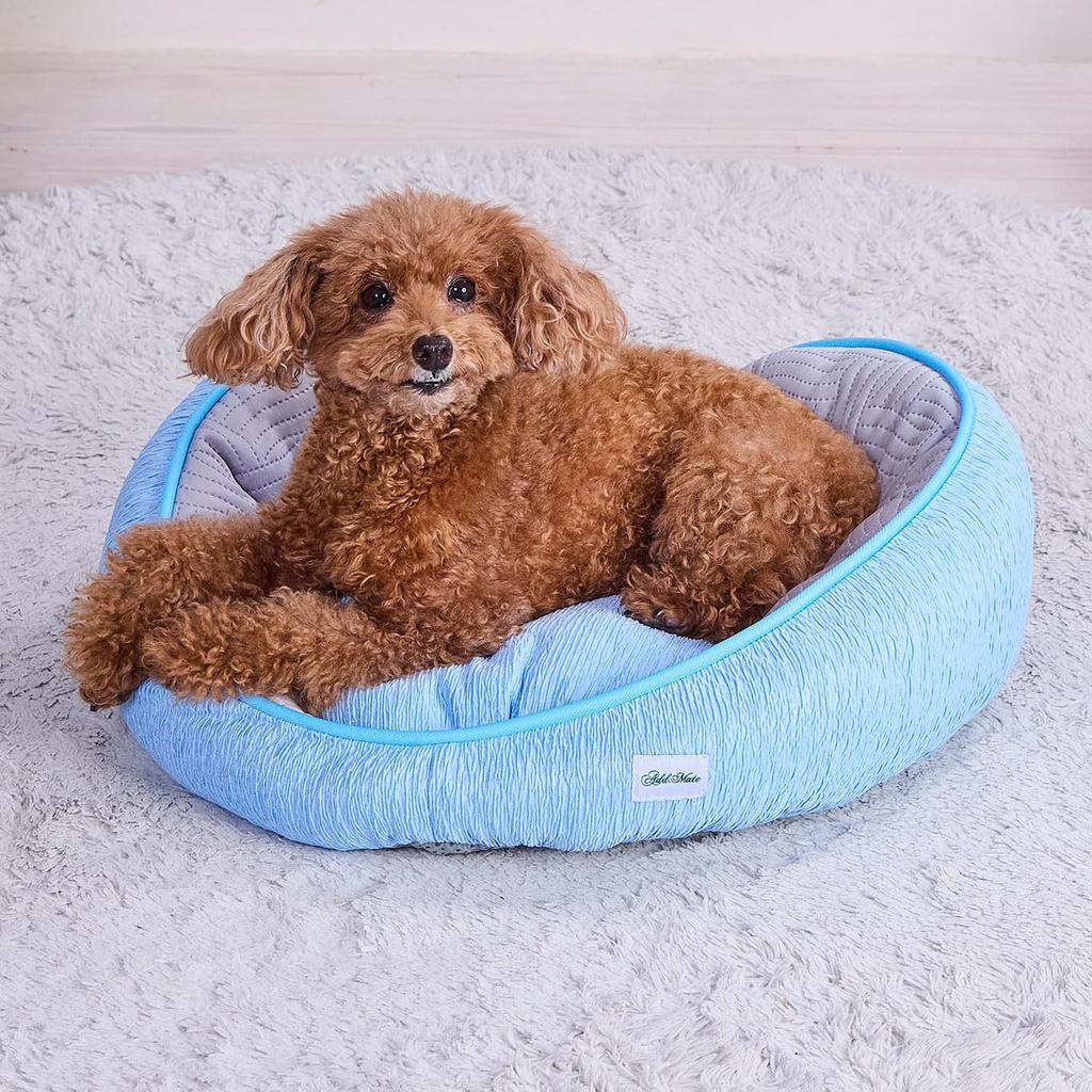 MATE Dog and Cat Bed Cuna Cool Heart Wave Bed Horizon Blue ADD.