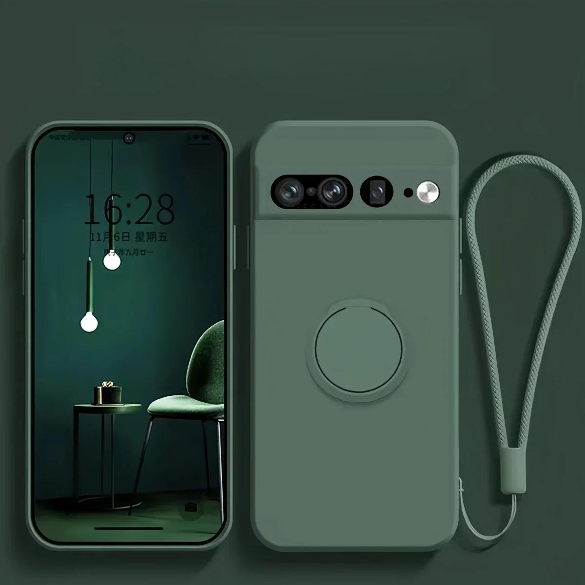 

Magnetic Ring Holder Stand Liquid Silicone Phone Case for Google Pixel 10 9 Pro XL 10A 8 7 6A Candy Colour Shockproof Soft Cover For Pixel 10 A