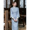 Small cheongsam 1011 new women's new Chinese-style improved dress blue suede high-end atmosphere autumn and winter