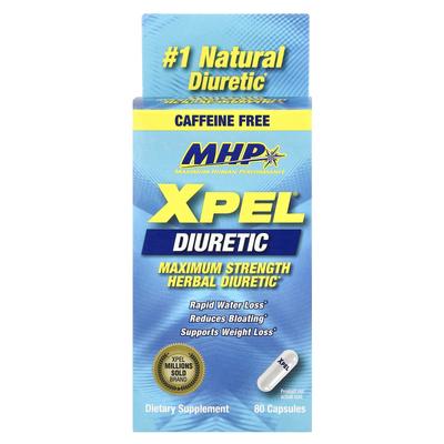 Xpel® Diuretyk, Maksymalna Moc, Bez Kofeiny, 80 Kapsułek