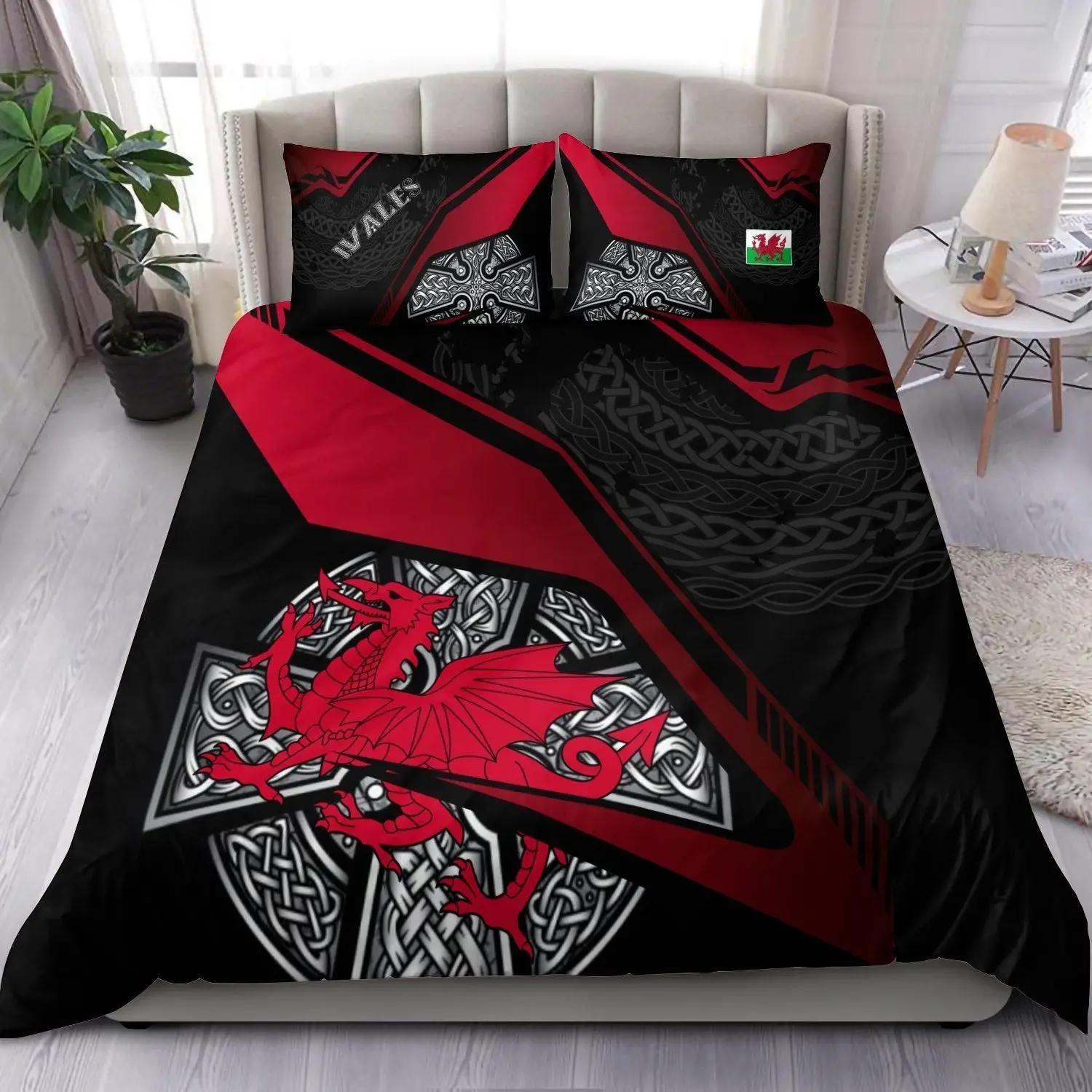 

Viking Soft Duvet Cover Set,Dragon & Cladagh Cros Celtic Beding Set,Guardian of Asgard Scplusinavian Culture Warm Comforter Cover Quen 120*200cm Single