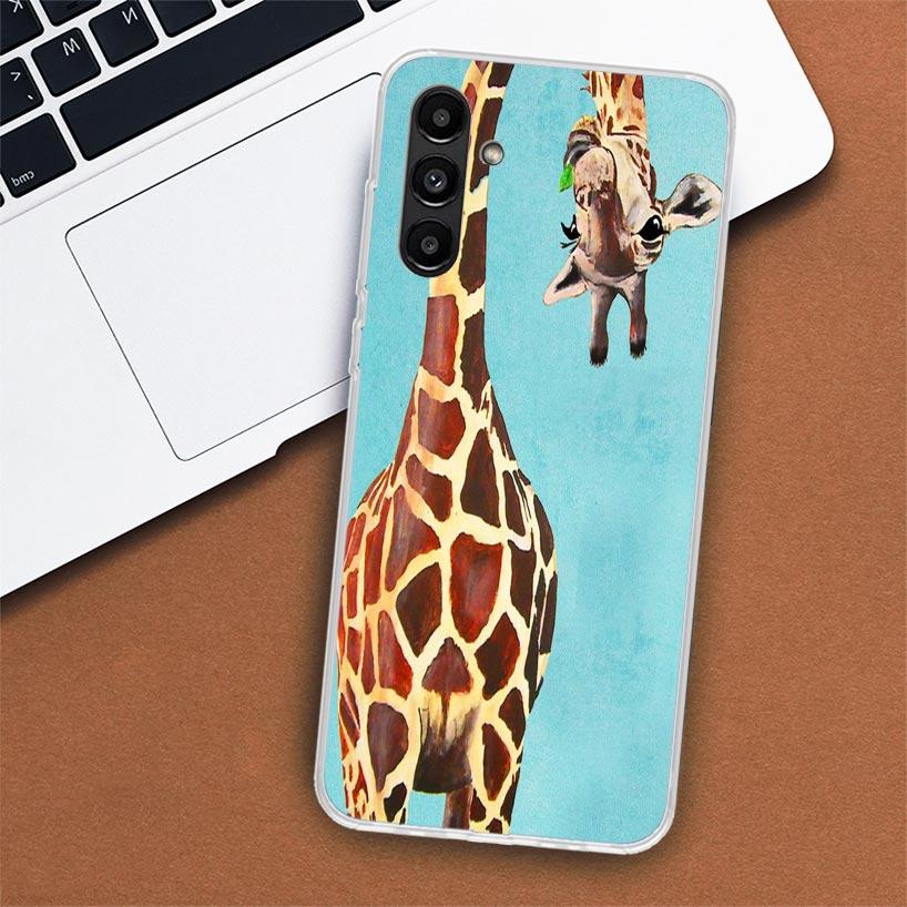 Cute Cartoon Giraffe Animal Phone Case For Samsung Galaxy A56 A55 A54 A53 A16 A15 A14 A13 A36 A35 A34 A33 A26 A25 A24 A23 A05S A