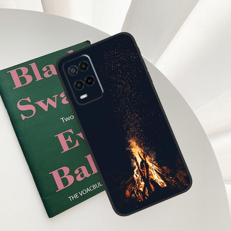 Night Camping Fire For OPPO A40 A60 A80 A5 A6 Pro A15 A17 A57 A16 A76 A96 A18 A38 A58 A78 A98 A54 A74 A94 Case
