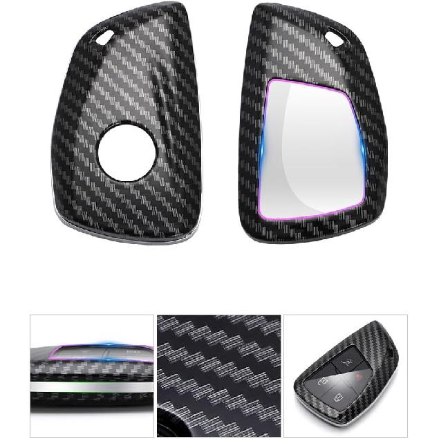 

Чехол для ключа-брелока для Chevy для GMC, чехол для ключа с рисунком под углеродное волокно из АБС-пластика для 2021 2022 2023 2024 для Chevy Suburban Tahoe Silverado 1500 2500 3500 Colorado