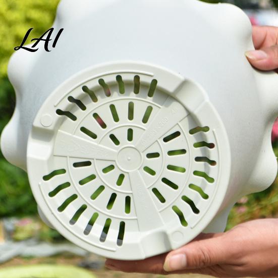 Plant Pots for Courtyard Large Flower with Drainage Holes And Tray Saucers Ruffled Edge Planter Decorative Home Indoor Outdoor Plants Creative