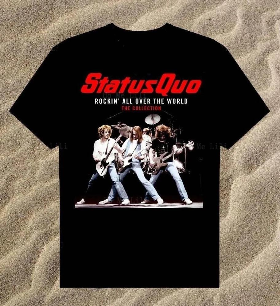 Status Quo Band Black Cotton Shirt sIZE s To 5XL L