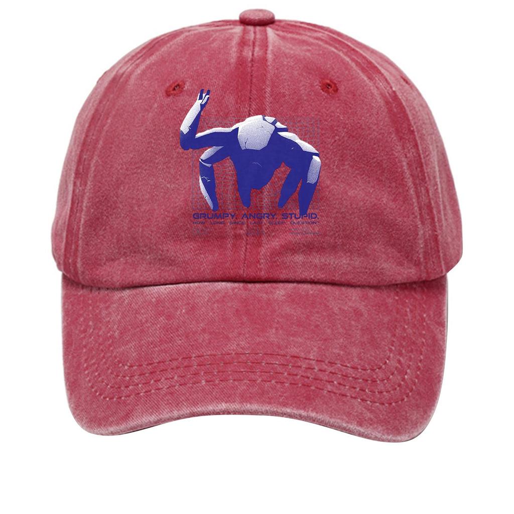 Washed Cotton Baseball Cap With Printed Distressed Soft Top Denim Hat For Men, European And American Retro Hat