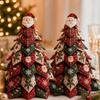 Vintage Stil DIY gesteppter Weihnachtsbaum Bausatz Handarbeit Schneemann Elch 3D Tisch-Weihnachts-Nähset Anfängerfreundlich