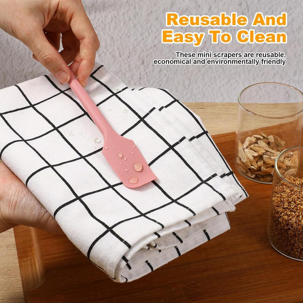 4-piece set of long handle double-head silicone small scraper (multi-color) kitchen pastry silicone scraper