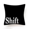 Keyboard Jeanette Alt Del Ctrl Letter Pattern Hug Cushion Cover Black and White Home Decor Home Car Comfort Cushion Cover    ...