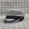 Adjustable Large Head Circumference Hat Men'S Woolen Hat Retro British Beret Women'S Flat Top Hat Large Size