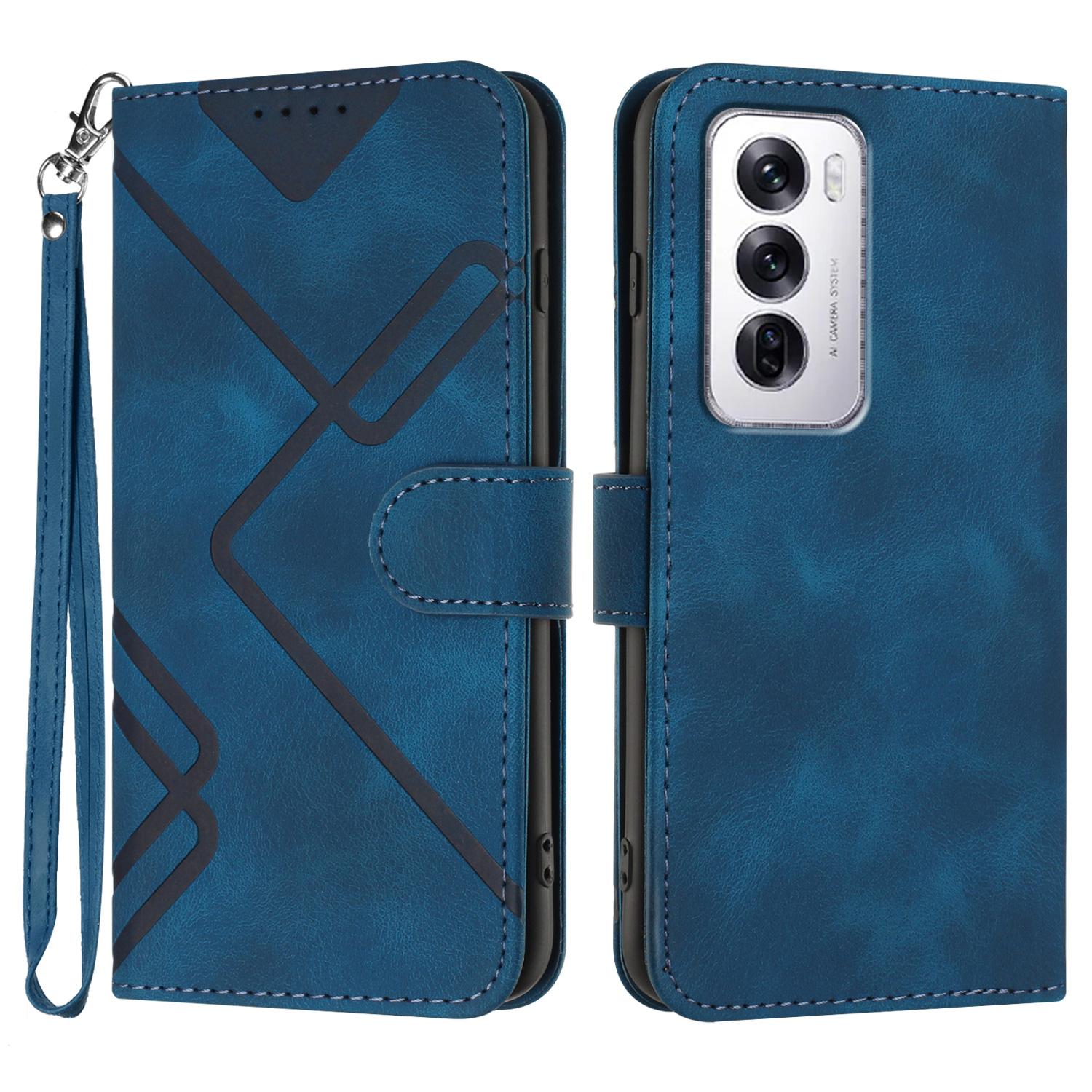 

YX0040 For Oppo Reno12 5G (Global)/Reno12 Pro 5G (Global) Leather Case Geometry Phone Cover Sapphire