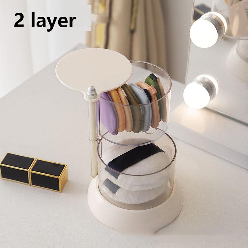 

Rotatable Stackable Clear Makeup Sponge Storage Organizer Multi-Layer Dustproof Blender Holder Cosmetic Storage Box for Vanity